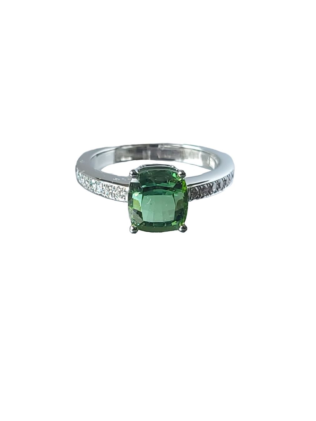 Anelli: Tourmaline verte et diamants, or blanc – Nuovo e nell'imballaggio originale da Montreux venduto da hev_mv5m