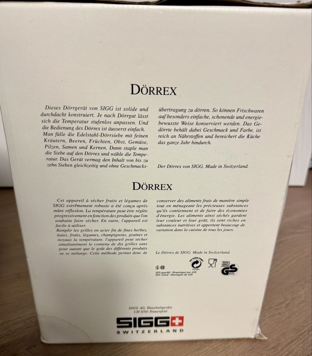 Sigg Elettrodomestici da cucina: Dörrex SIGG Typ 6252 Dörrautomat Dörrgerät – Usato da Rothrist venduto da Luckywinner 8