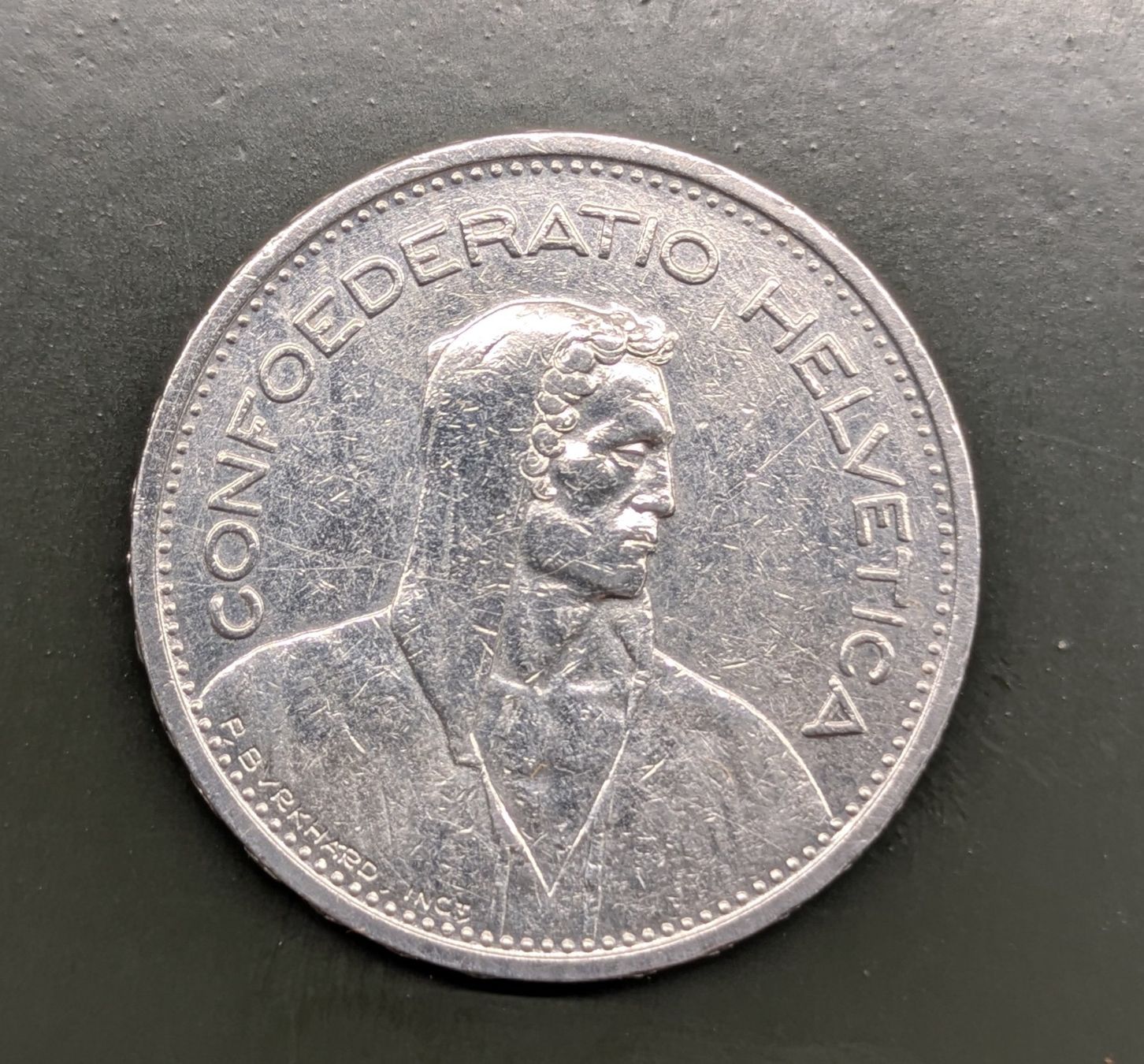 Tutti le monete: 5 Fr. Münze CH 1933 Silber – Usato da Zetzwil venduto da Spitz70 1