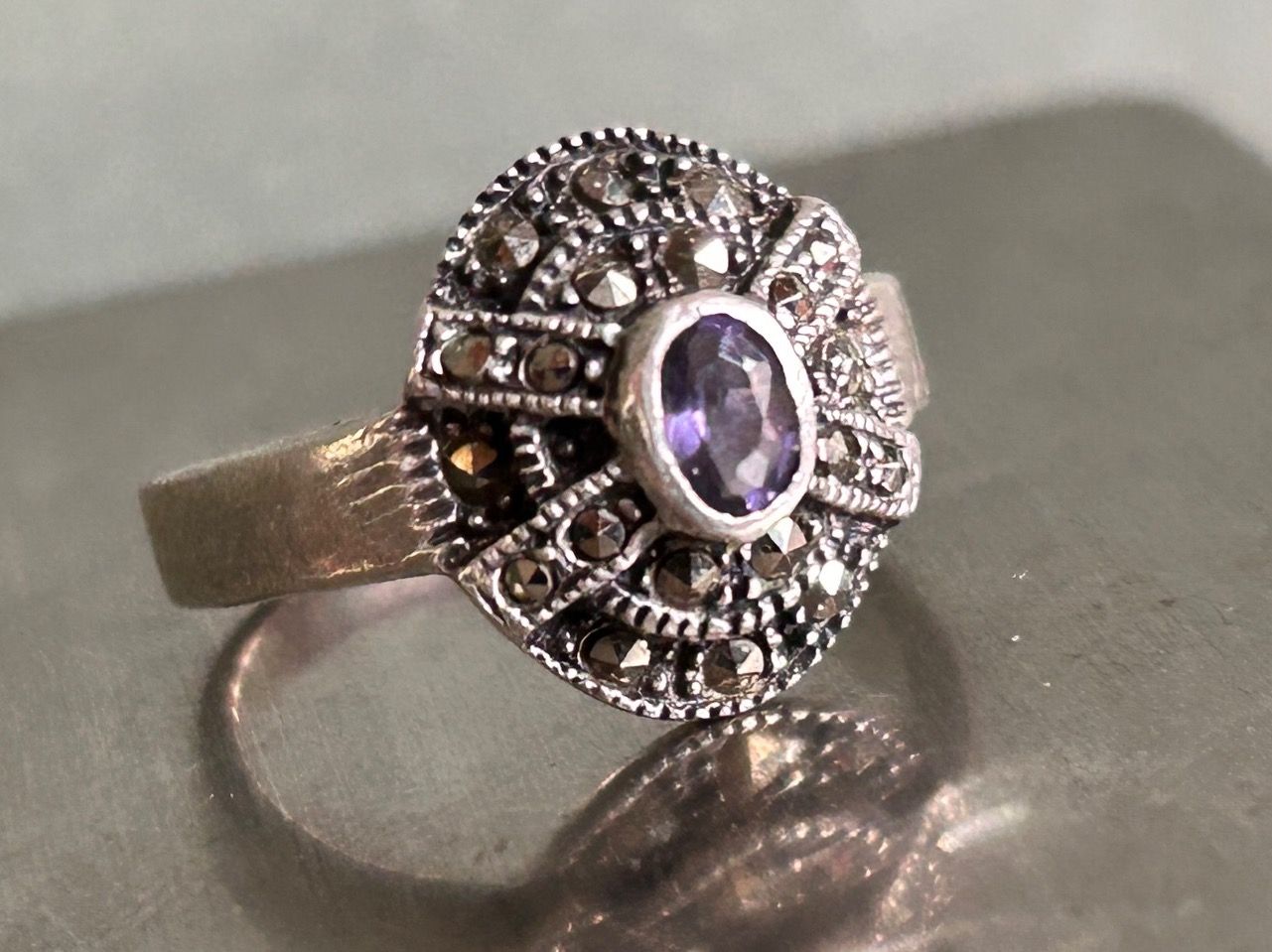 Anelli: Silberring Amethyst/Pyrit (55) – Usato da Dittingen venduto da Bellevista 4