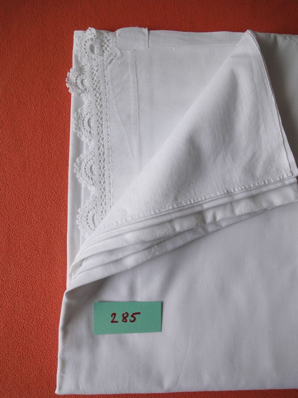 Bettwäsche: Oberleintuch mit Spitzen - Vintage – Gebraucht aus Chur von omonia