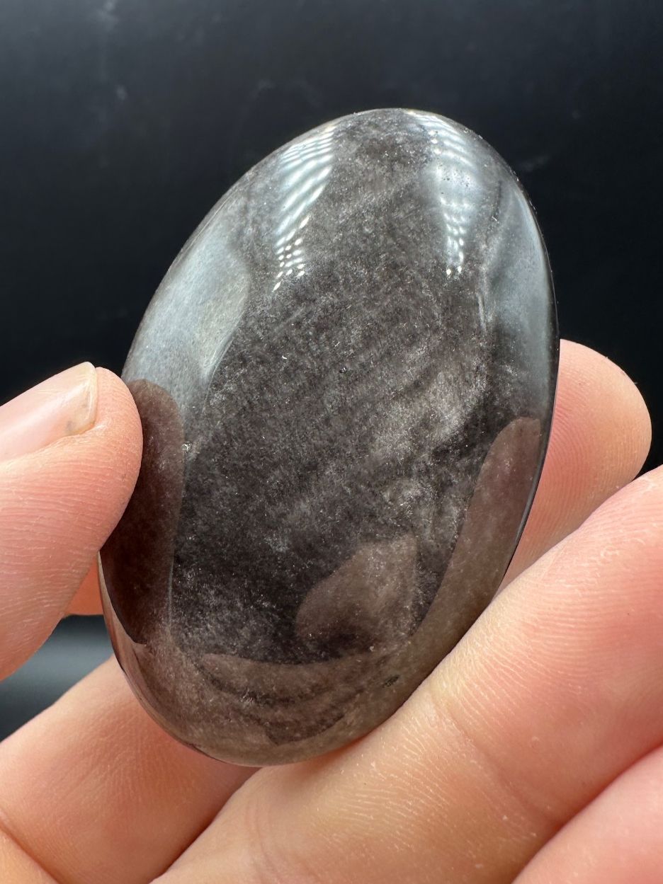 Minerali & Pietre curative: Silber Obsidian Handschmeichler Heilstein – Nuovo e nell'imballaggio originale da Männedorf venduto da Handschmeichler 1