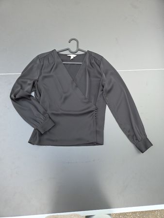 H&M Bluse schwarz Wickeloptik Grösse 38