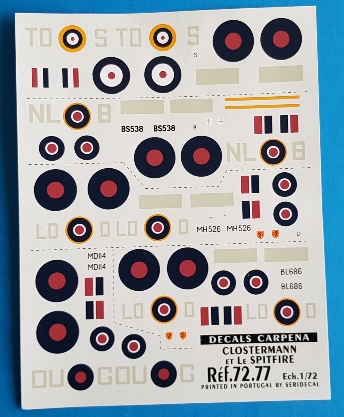 Kit di modellismo & Modellini statici: Decals "Clostermann und Spitfire" 1/72 Carpena 72.77 – Nuovo (secondo la descrizione) da Grüningen venduto da VENOM59