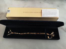 NIKKEN Magnet Kette DIAMOND-CUT GOLD PLATED NECKLACE 48-53cm