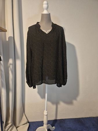 Damen Bluse Opus schwarz mit Muster Viskose guter Zustand