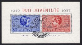 1937 Pro Juventute Block ZNr. 83I&84I gestempelt ʘ, KP 70.-
