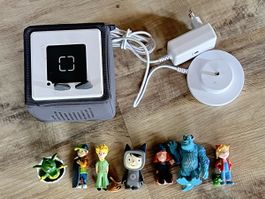 Toniebox Audiosystem grau mit sieben Tonie Figuren