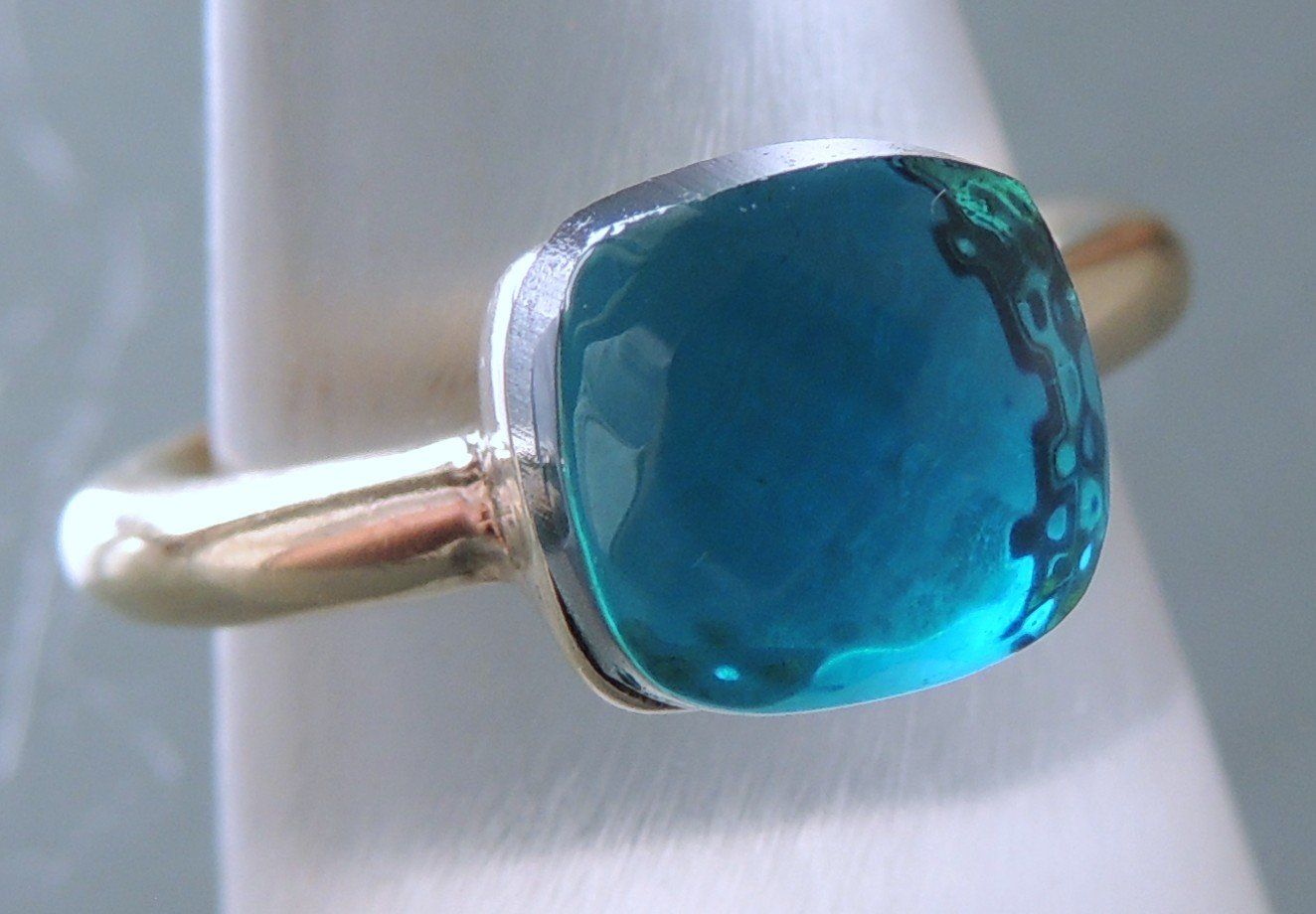 Anelli: Vergoldeter Silber 925 Fingerring mit Imitatstein Gr. 56 – Usato da Waldenburg venduto da schaller707 1