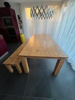 Massiver Eichenholztisch SAMUEL mit passender Sitzbank
