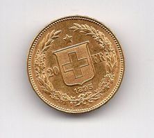 (165) 20 Franken Helvetia, 1895, stgl
