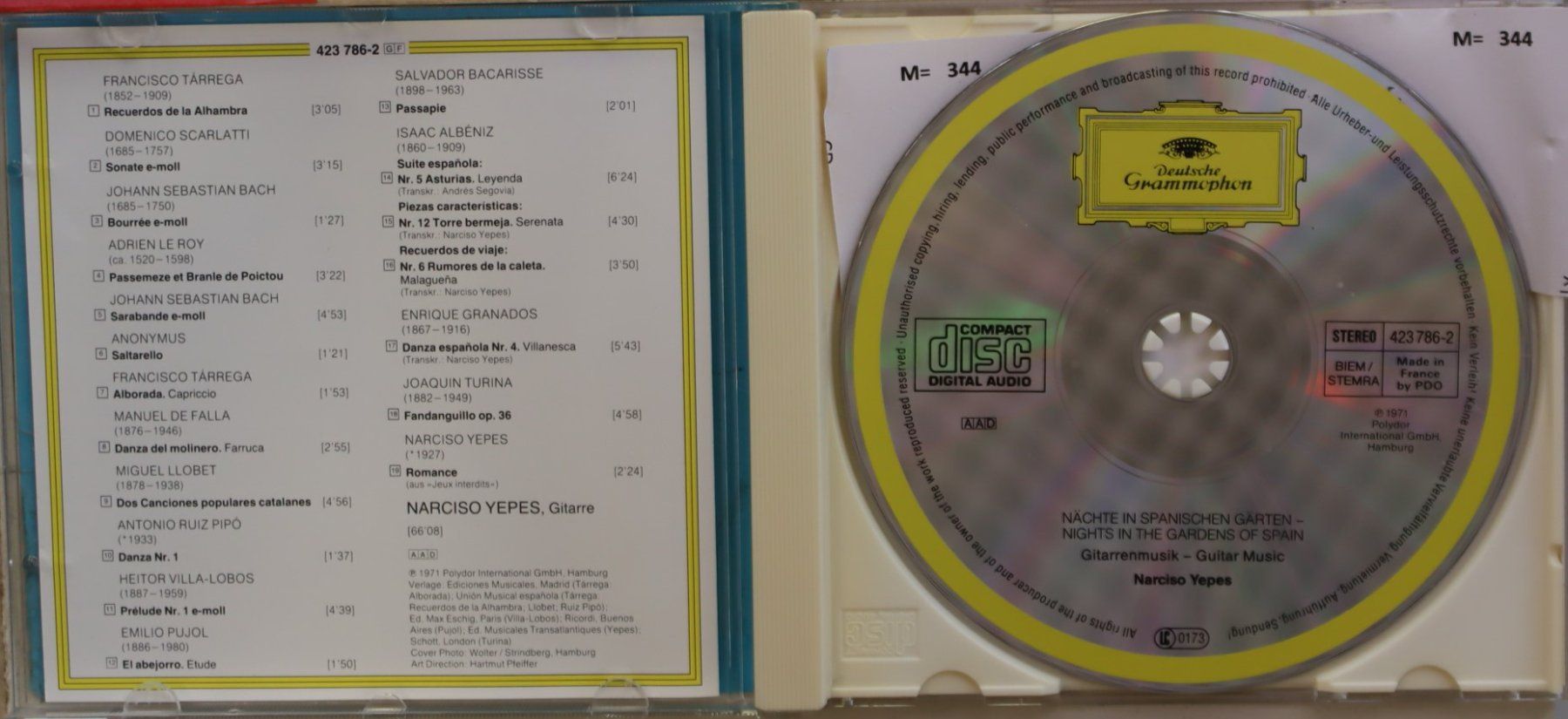 CD: Narciso Yepes -Nächte in spanischen  Gärten – Usato da Luzern venduto da CONTENTI 1