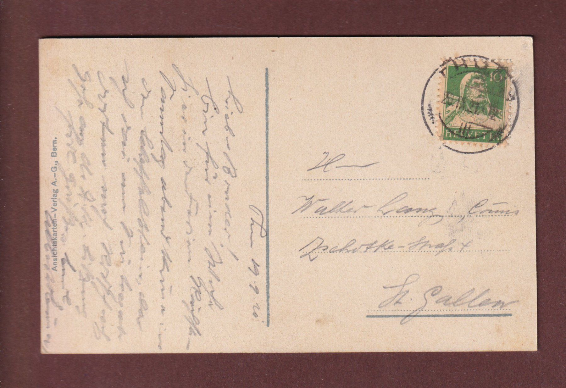Ansichtskarten: THUN - Ringmauer mit Schloss - 1921 – Gebraucht aus Pully von nicecards-shop 1