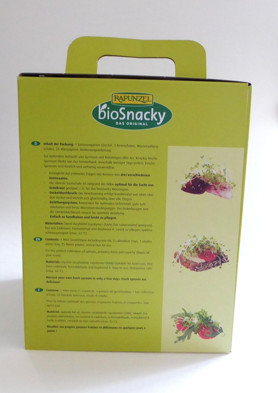 Elettrodomestici da cucina: bioSnacky Sprossengarten inkl. Vliespapier – Usato da Mauren venduto da Yeelen 1