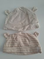 2 Baby Mützen/Käppchen mit Ohren, Beigetöne, neu