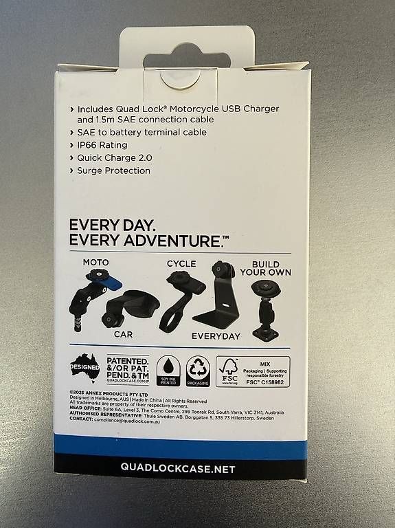 Caricabatterie: QuadLock Motorrad-USB-Ladegerät – Nuovo e nell'imballaggio originale da Wallenwil venduto da Leoni22 1