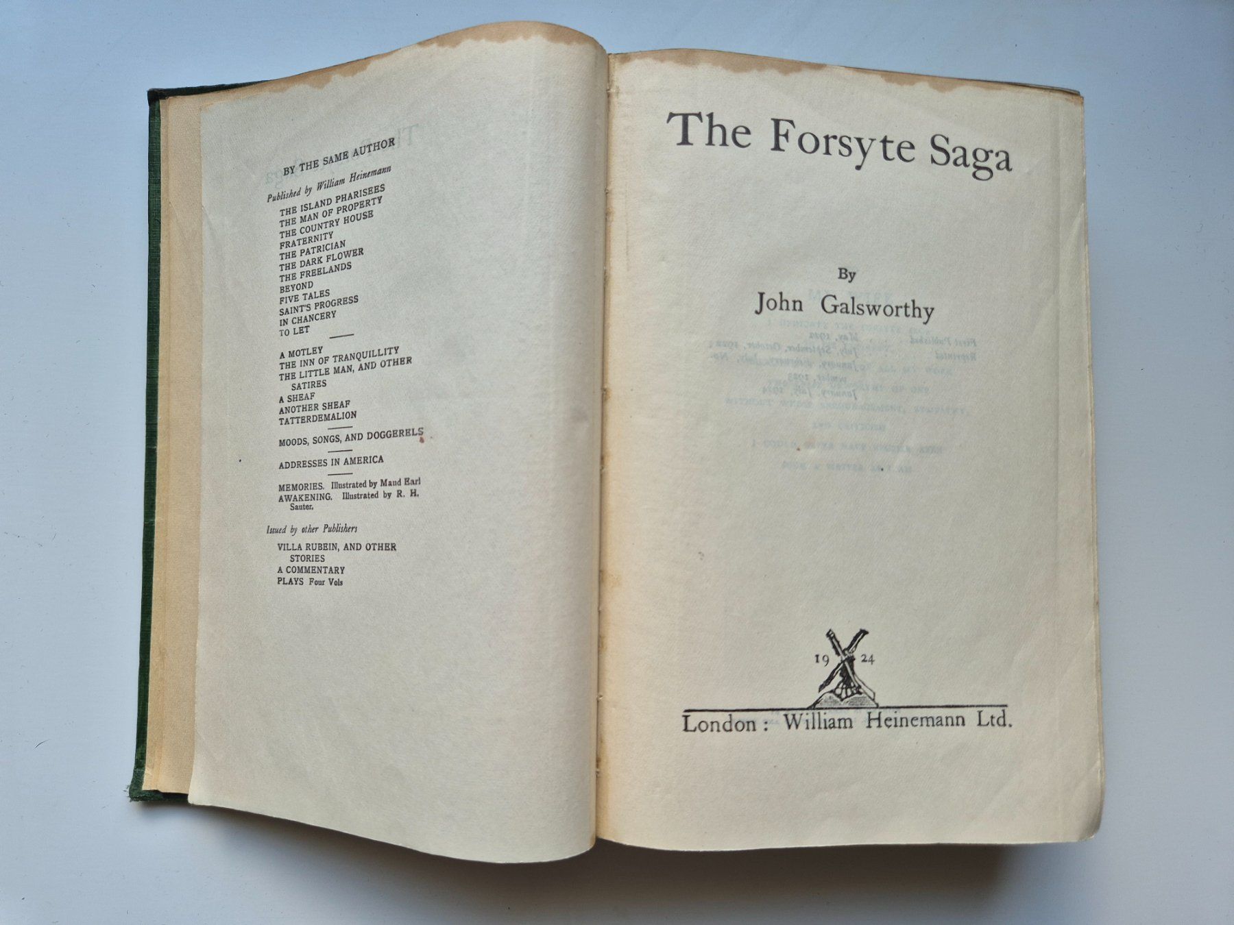 Bücher: The Forsyte Saga     1924 – Gebraucht aus Niederweningen von Obson 3