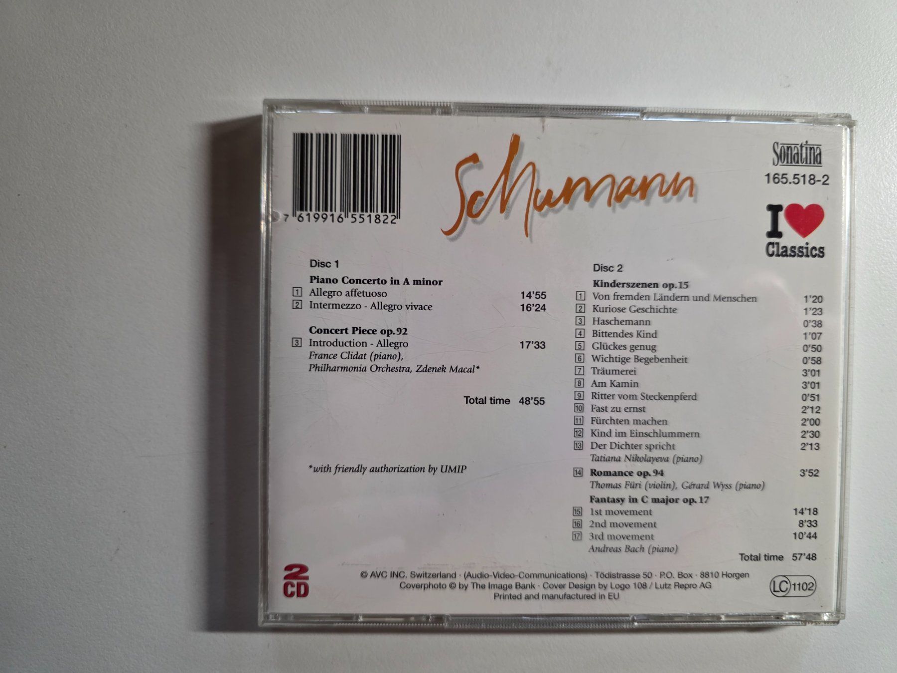 CD: CD Schumann Piano Concerto Träumerei Fantasy – Usato da Walterswil BE venduto da Lonitti 2