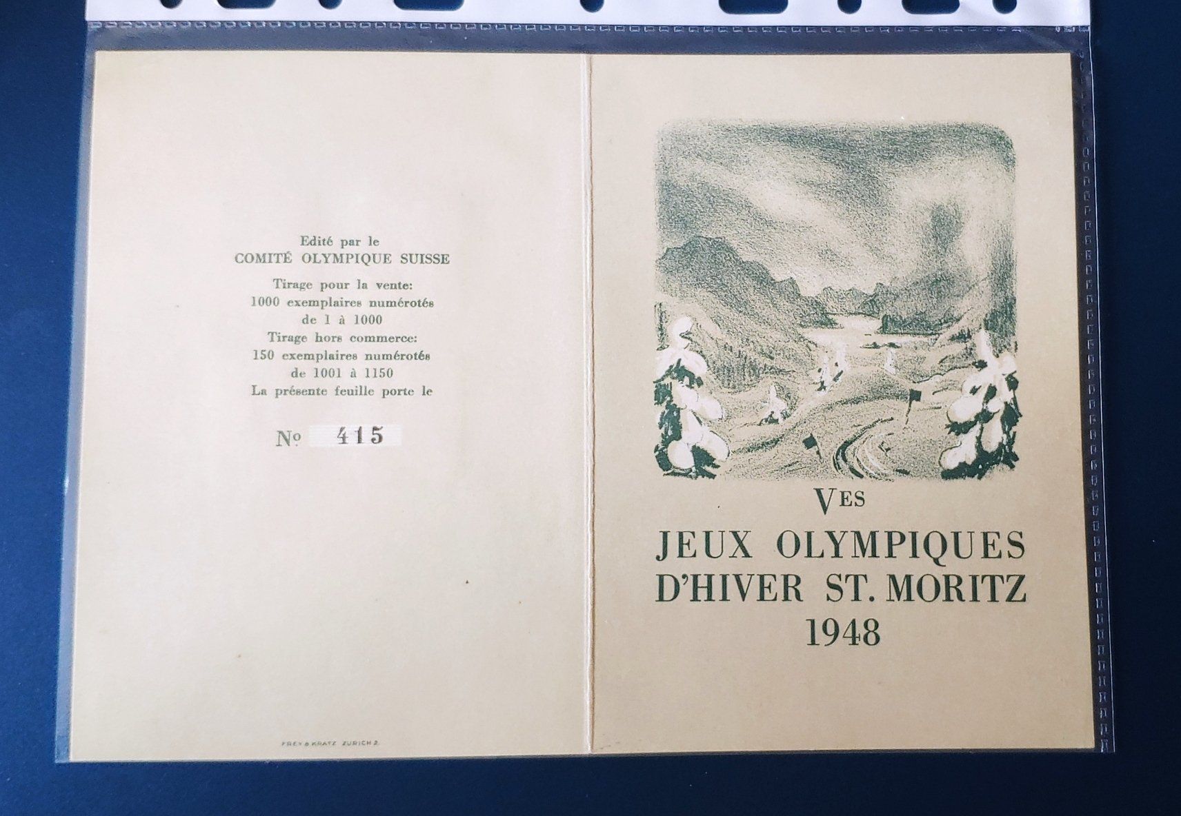 Autografi: Nr. 415/1000 Autogrammes Olympische Winterspiele 1948 – Usato da Volketswil venduto da Spacepanda 1