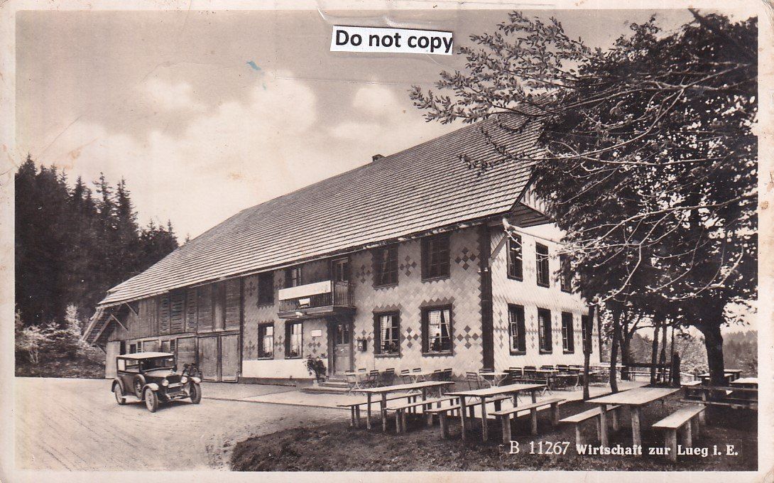 Ansichtskarten: Affoltern  BE  i. E. - Wirtschaft z. LUEG / Oldtimer um 1953 – Gebraucht aus Brig von Valcards54