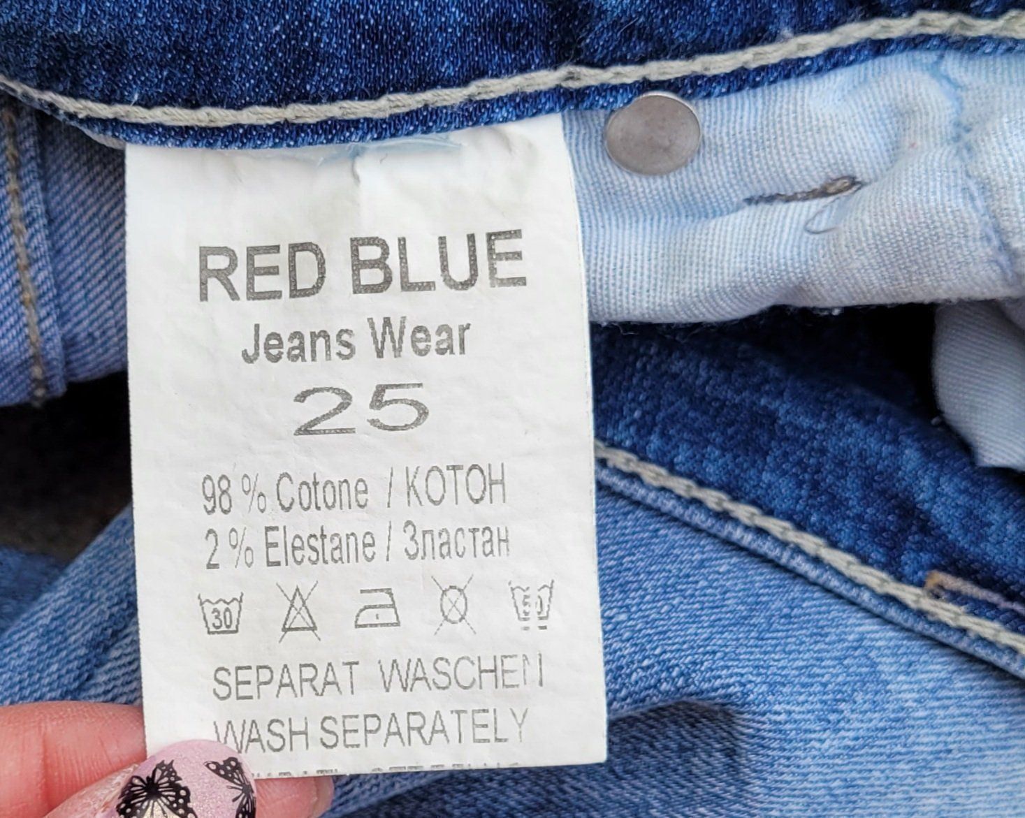 Jeans: Red Blue Jeans Gr. 25 Used-Look – Usato da Füllinsdorf venduto da Sunnebliemli7 4