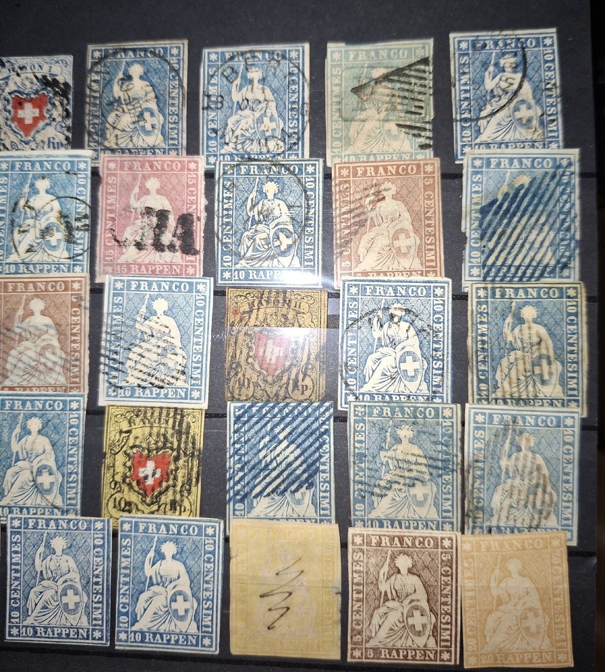 Tutti i francobolli: Strubel / Rayon Lot 45 Stk. – Usato da Balgach venduto da SIMEON27 2