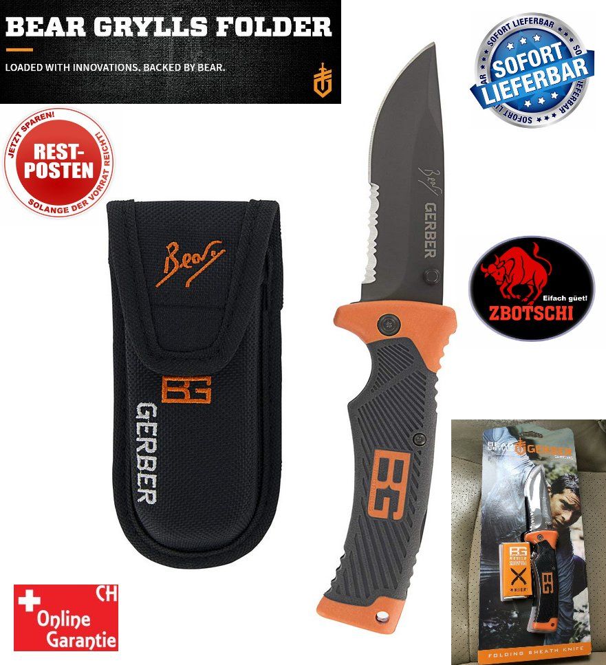 Gerber Zubehör: Gerber Bear Grylls Folding Sheath Knife Messer Taschenmesser – Neu und originalverpackt aus Visp von zbotschi