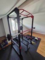 Home Gym: Rack 900 + Bank + Gewichte + Zubehör