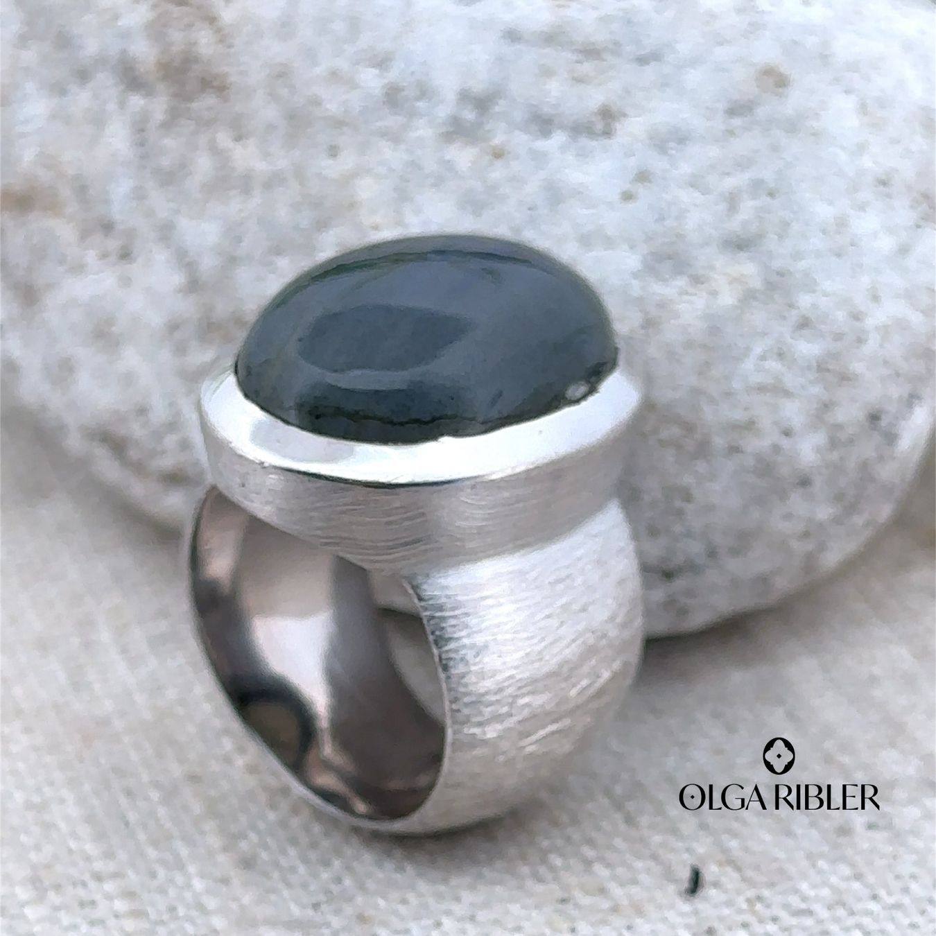 Olga Ribler Anelli: Statement Silber Ring 925 - Labradorite - Grösse 53 – Nuovo (secondo la descrizione) da Luzern venduto da Schmuckoutlet 2
