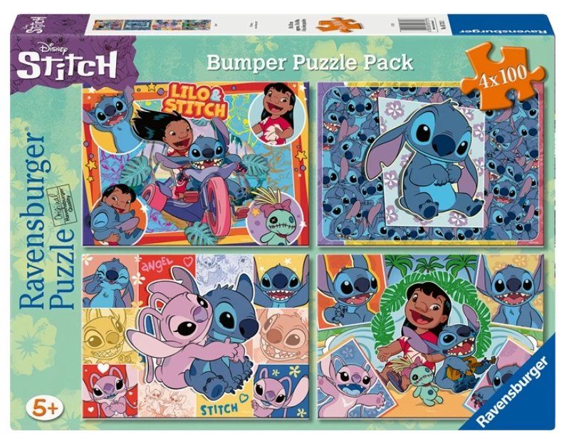 Ravensburger Puzzle: Ravensburger Puzzle 4 x 100 Teile Stitch – Nuovo e nell'imballaggio originale da Oensingen venduto da Liquidations-Shop