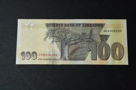 UNC Zimbabwe 100 dollars 2020