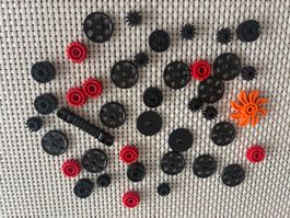 Lego Technik schwarz rot Zahnräder Zahnrad LotP