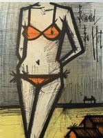 La Plage. Lithographie Bernard Buffet. 1967