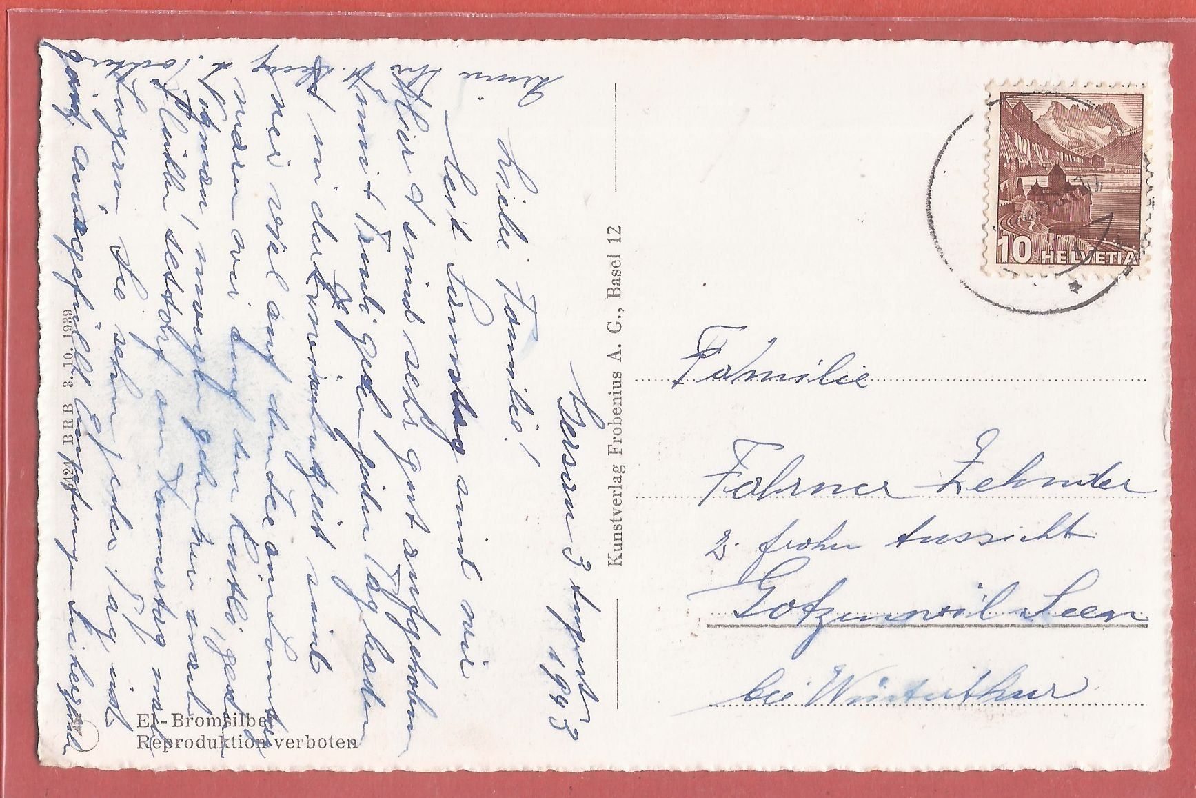 Cartoline postali: Gersau - Hotel Beau-Rivage - 1943 – Usato da Fislisbach venduto da Porano 1