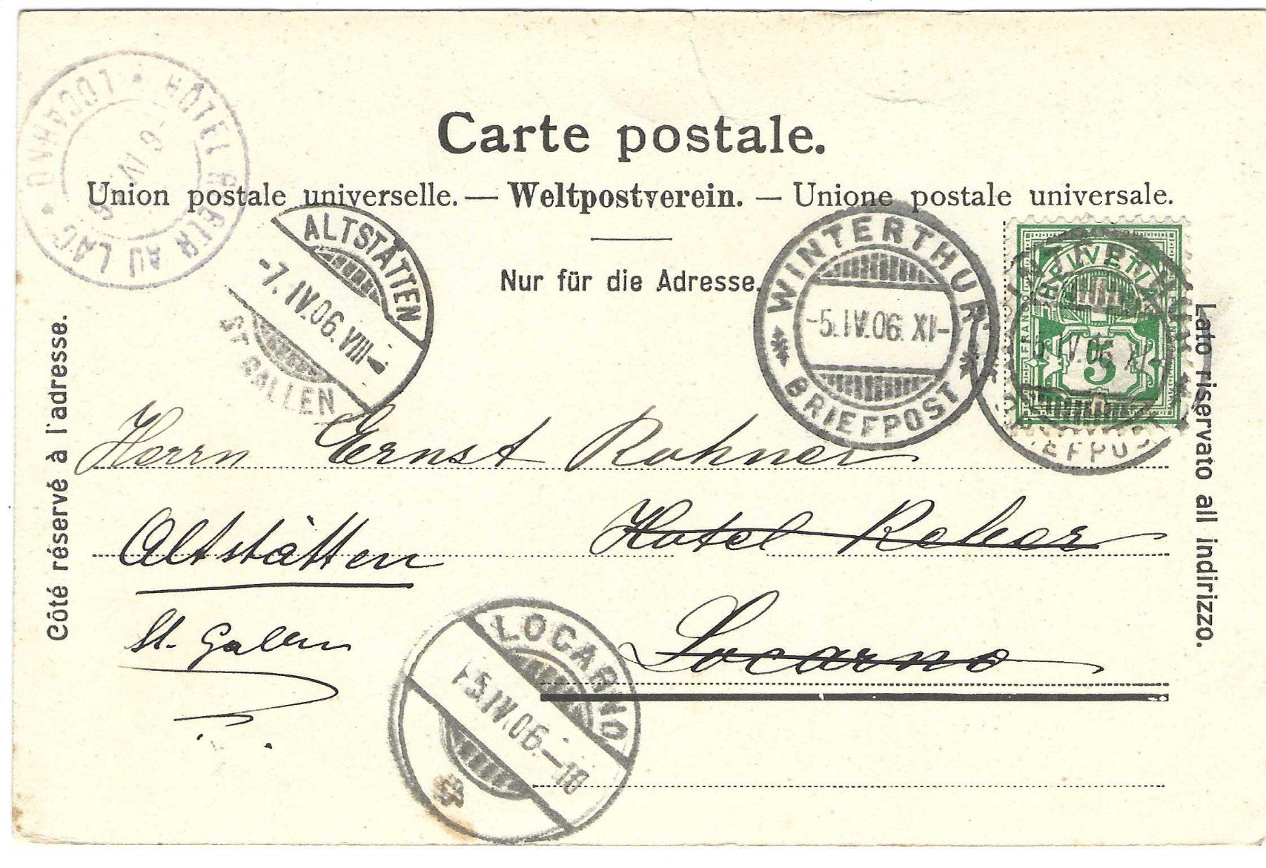 Cartoline postali: Winterthur, Eschenberg – Usato da Wildhaus venduto da Brunphil 1