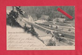 Gruss aus dem Sihlwald (ZH) Lichtdruck mit der Eisenbahn