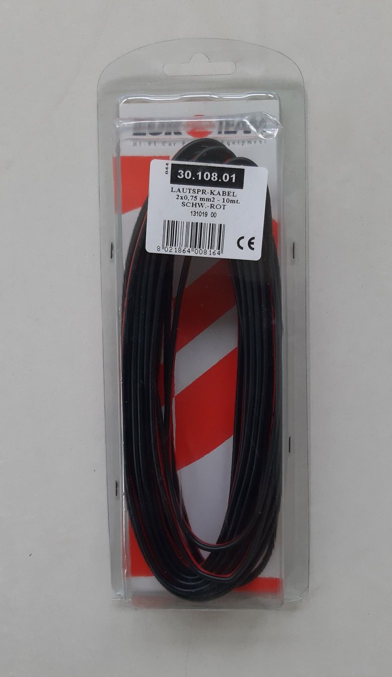 Cavi: Lautsprecherkabel 10m -  Schwarz/Rot -  2x 0.75 mm2 – Nuovo e nell'imballaggio originale da Hinwil venduto da Rado56