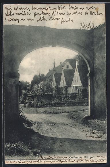 Cartoline postali: AK Ittingen, Karthause, 1908 – Usato da Berlin venduto da bartko-reher
