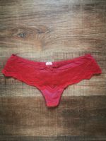 Rote Damen String Tanga mit Spitze, Grösse S
