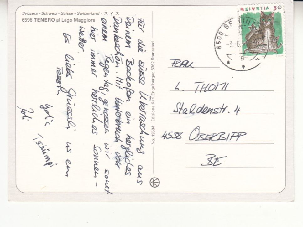 Cartoline postali: Tenero 1991 – Usato da Bürglen TG venduto da StampGraf 1