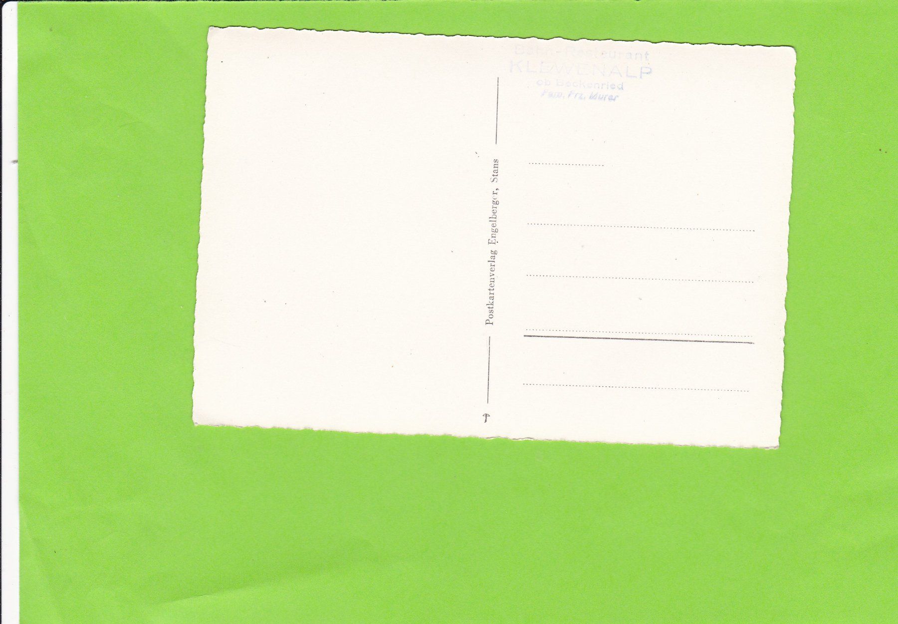 Cartoline postali: Klewenalp – Usato da St. Peterzell venduto da neckertal 1