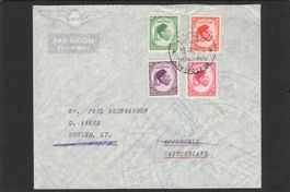 Flugbrief: Libyen - Bühler AR , 15.9.1954, Mi - Nr.36-39