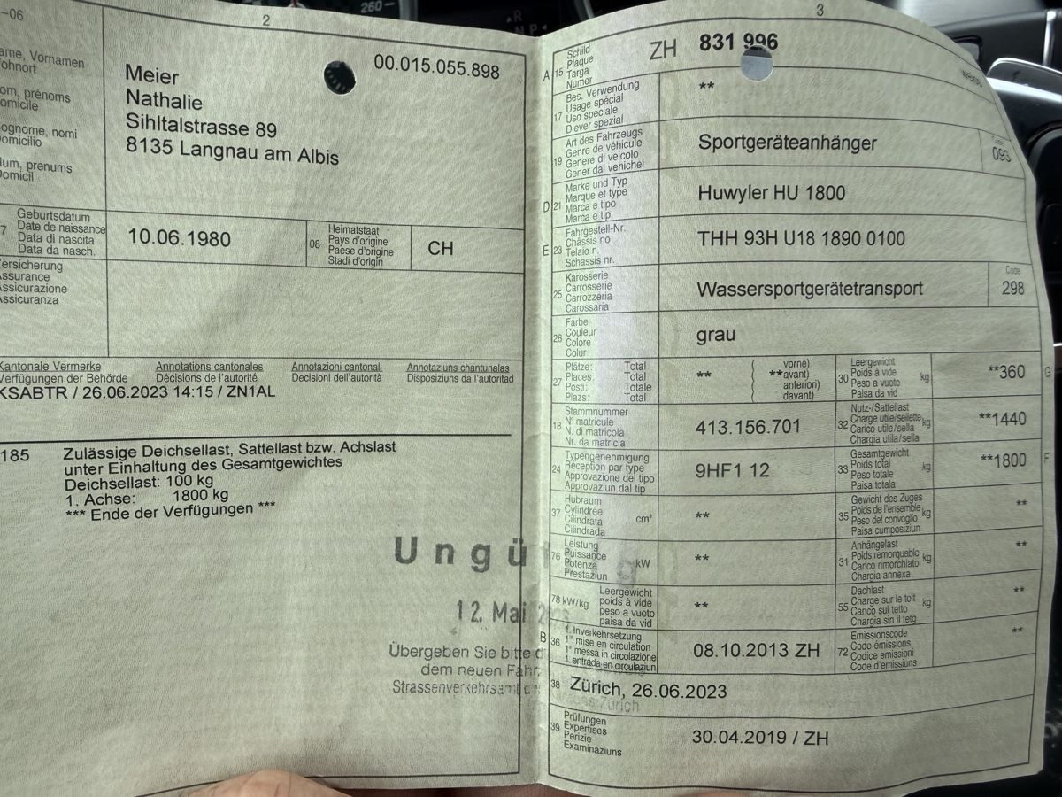 Huwyler Rimorchi: Bootsanhänger HU 1800 – Usato da Volketswil venduto da ahm_tv8g 4