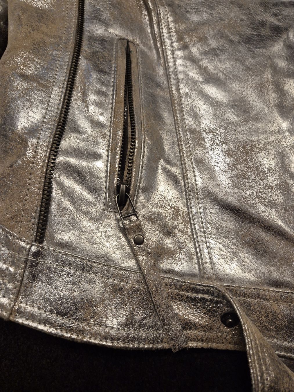 Jacken: Lederjacke silber,Grösse 36 – Gebraucht aus Villmergen von MONCHHICHI 1