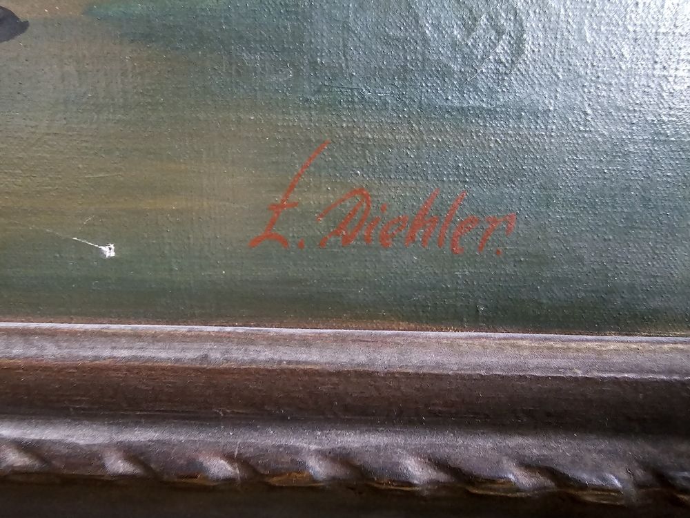 Geranien Gemälde von L.Diehler | Kaufen auf Ricardo