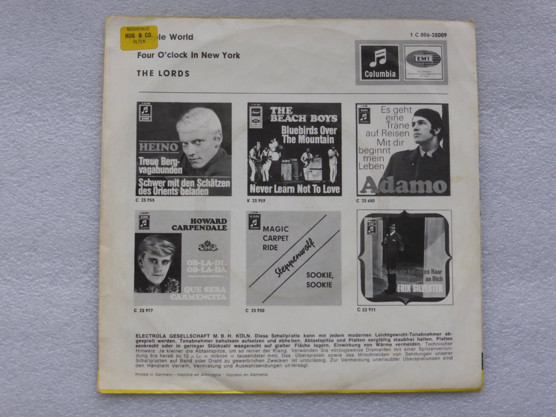 Dischi in vinile: Vinyl Single   THE LORDS – Usato da Küssnacht am Rigi venduto da Mondkinder 3
