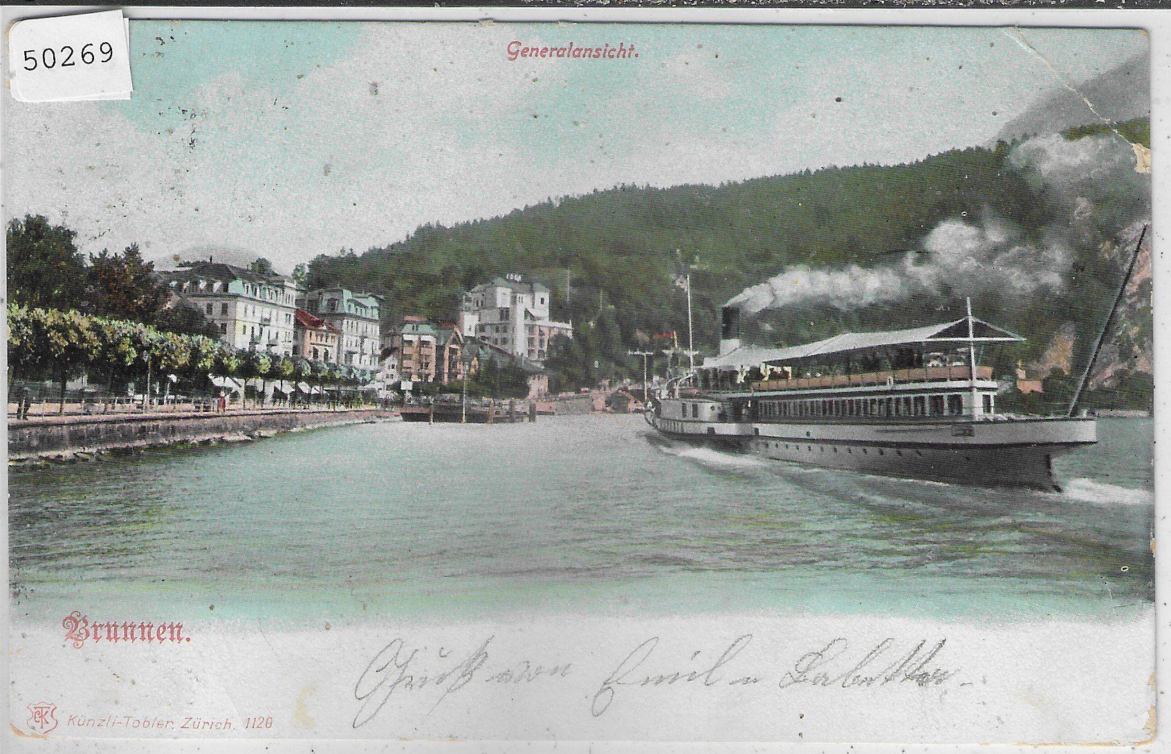 Cartoline postali: Brunnen - Generalansicht - Dampfer – Difettoso da Ettingen venduto da Kartenplanet
