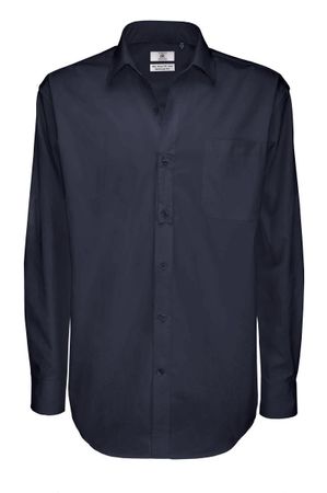 Herren Twill Hemd B&C, dunkelblau, Gr.M  (39-40)