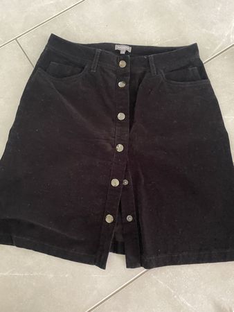 Cordrock Naturaline schwarz mit Knöpfen, Grösse S