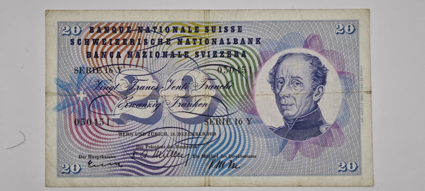 Banknoten: Note 20 FR 1958 – Gebraucht aus Bure von chap981